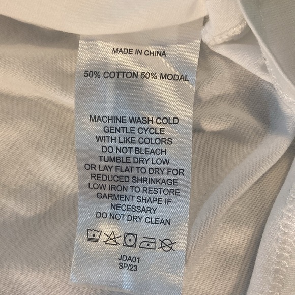 Quince White Cotton Modal V Neck Tee Size Large - Picture 4 of 7